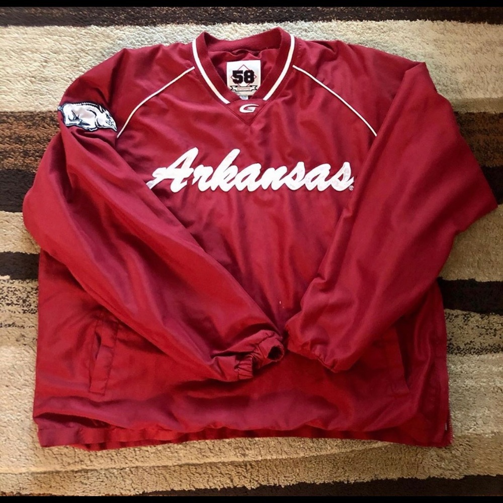 58 Sports Vnt Arkansas Razorbacks Pullover Jacket
